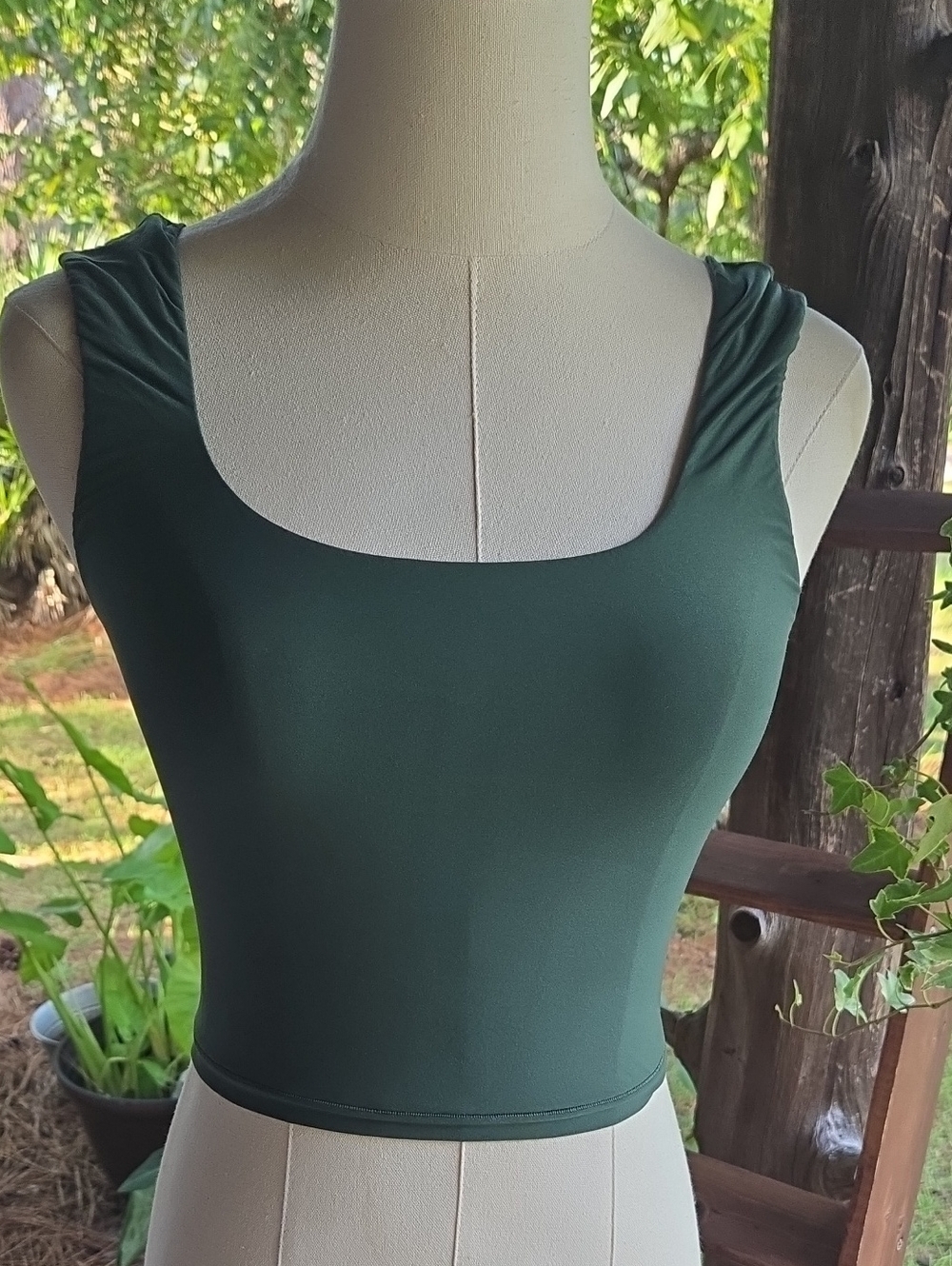 Aerie Smoothex Hunter Green Square Neck Cami